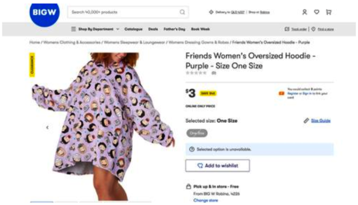 Oodie big w clearance